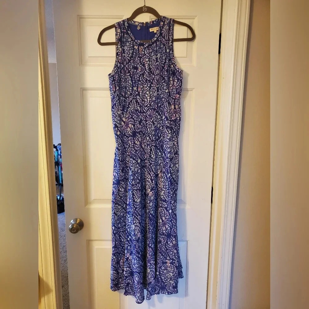 Rebecca Taylor Women's Silk Long Pleated Sleeveless Dress Size 4